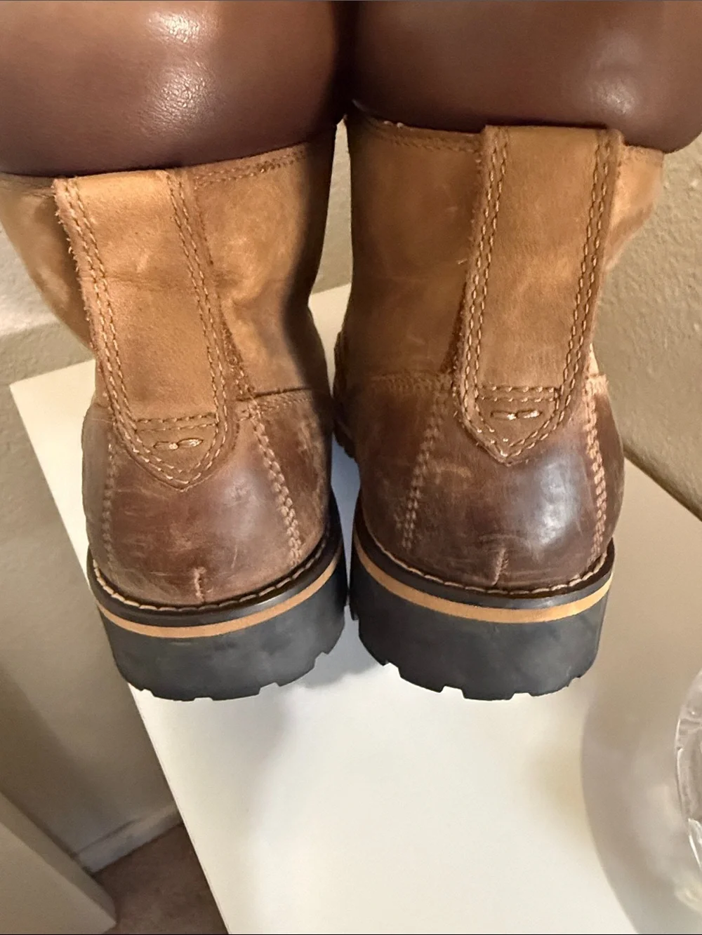 Timberland Men’s Tan/Brown Leather Lace-Up anti fatigue Boots